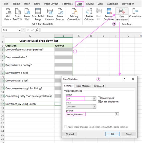 How to Add a Drop Down List in Excel: A Step